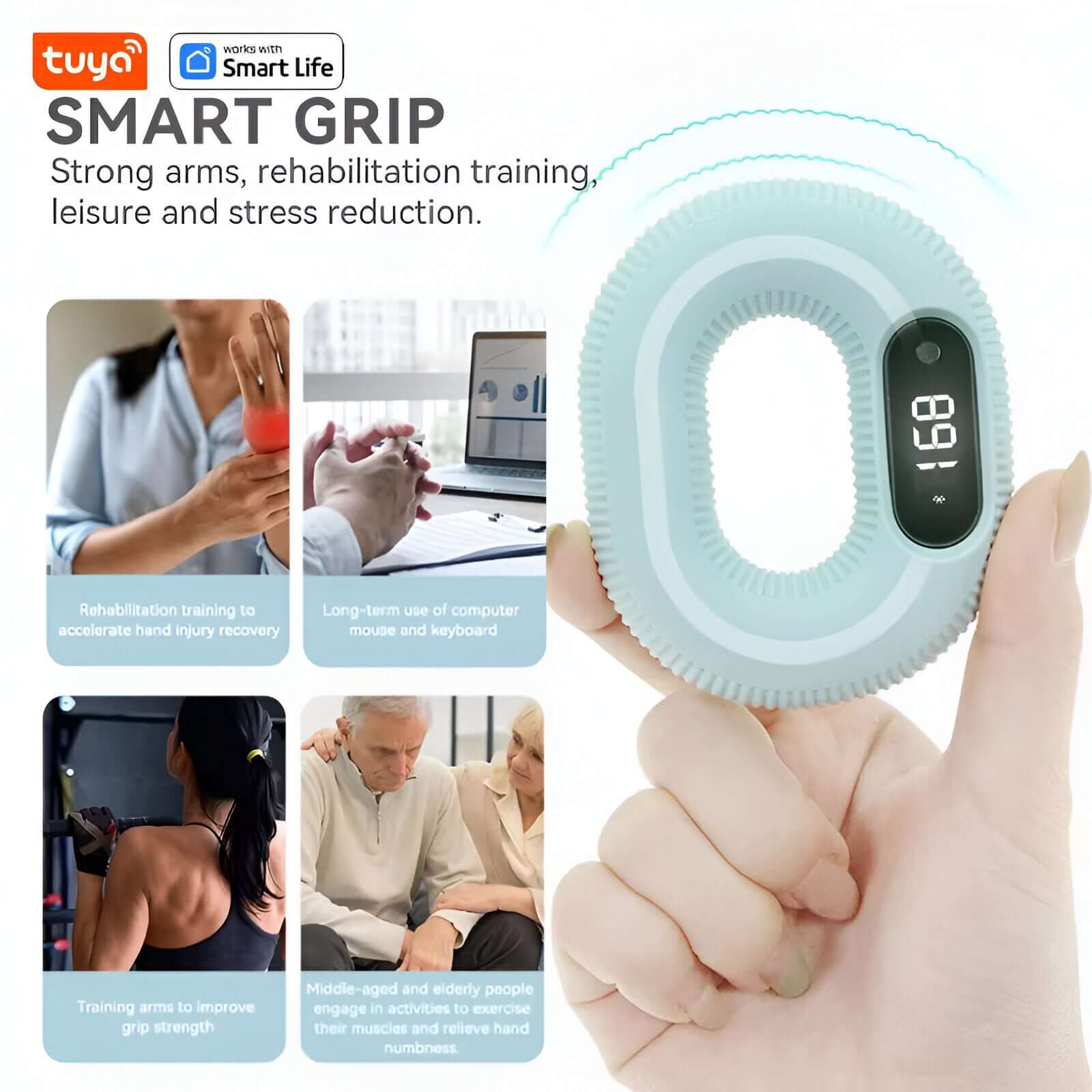 30lbs Smart Hand Gripper - Wrist Exercise